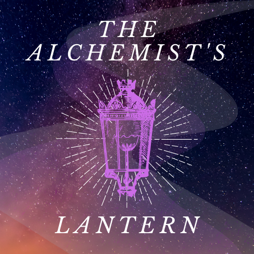 The Alchemist's Lantern logo, depicting a purple lantern atop a hazy, starry sky with the title above and below